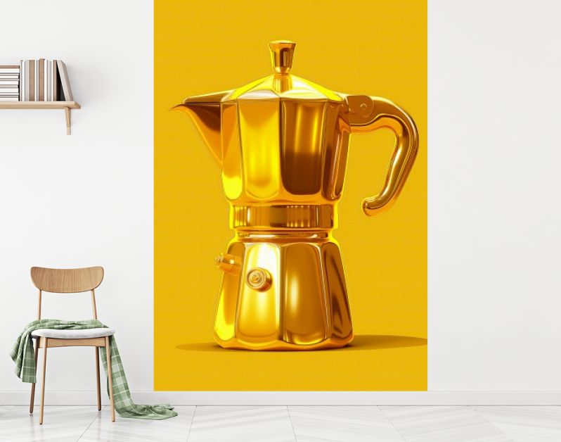 Goud gele percolator