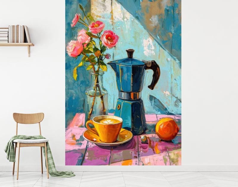 Painting of an espresso coffee pot