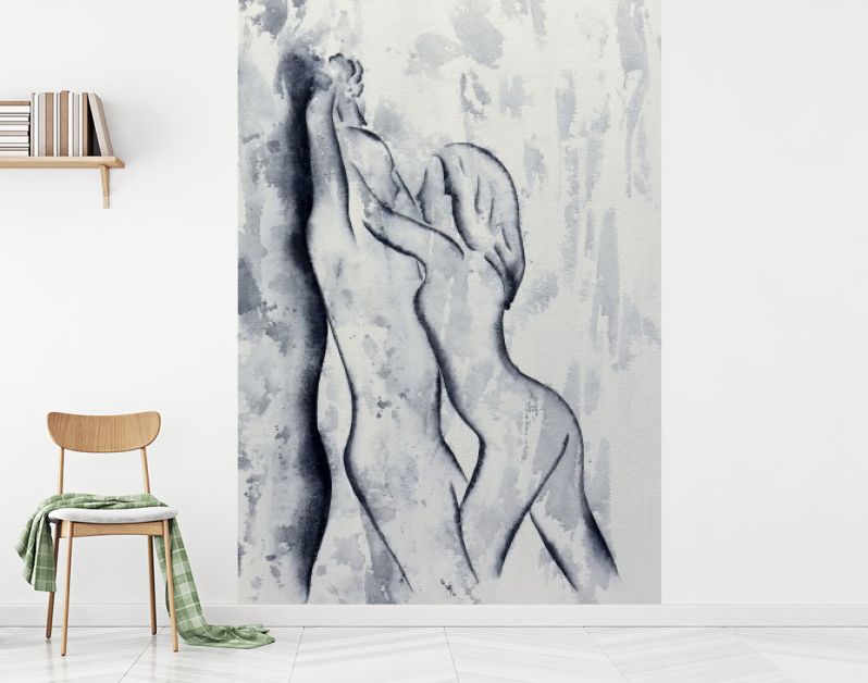 Abstract erotisch schilderij van man en vrouw