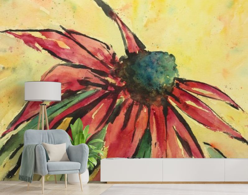 Expressieve rode bloem