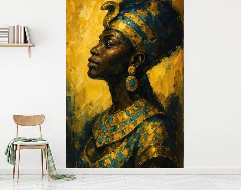 Krachtig portret van Afrikaanse vrouw met koninklijke cobra-tooi