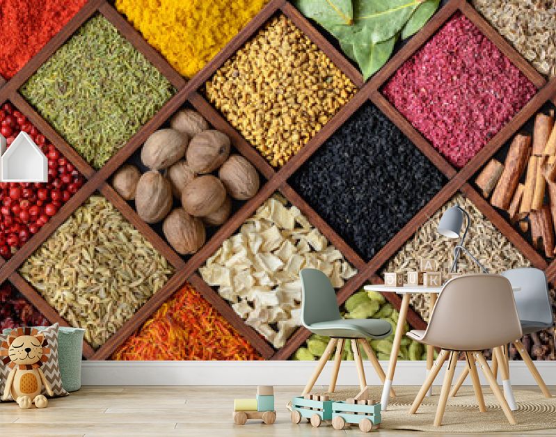 Colorful spice background.