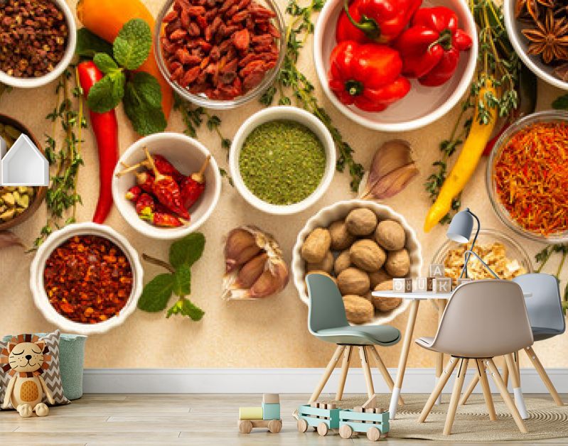 Variety of vibrant spices and dried herbs arranged on a beige backdrop, essential for culinary seasoning and enriching dishes with aromatic, natural flavors, banner