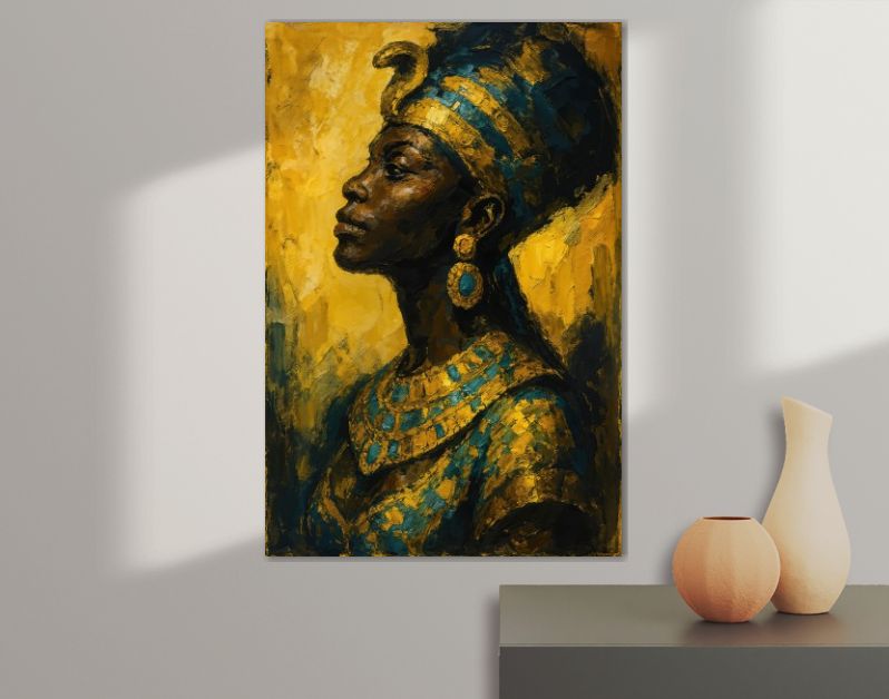 Krachtig portret van Afrikaanse vrouw met koninklijke cobra-tooi