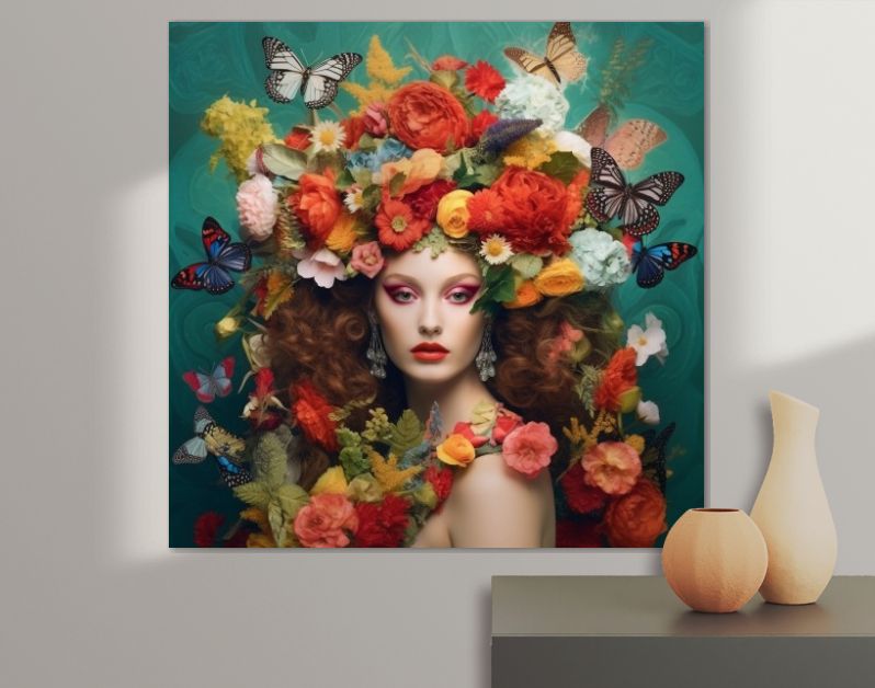 Extravagante Florale Fantasie De Vrouw als Natuurlijke Koningin