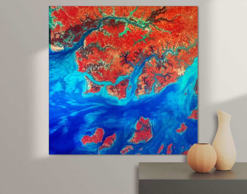 Guinea-Bissau, a small country in West Africa. Original from NASA