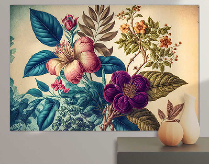 Florale Elemente Vintage Achtergrond Achtergrond Cover AI Kunst Generatieve AI Digitale ART