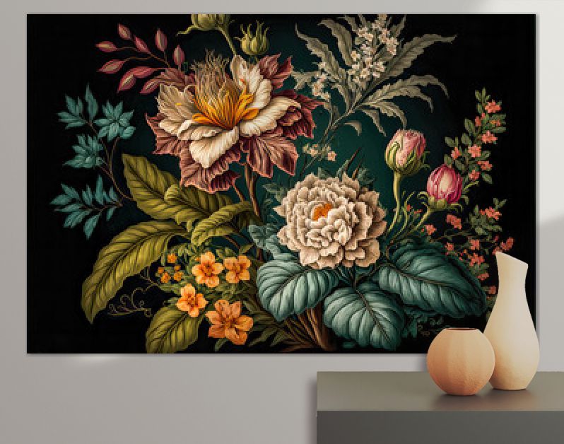 Florale Elemente Vintage Achtergrond Achtergrond Cover AI Kunst Generatieve AI Digitale ART