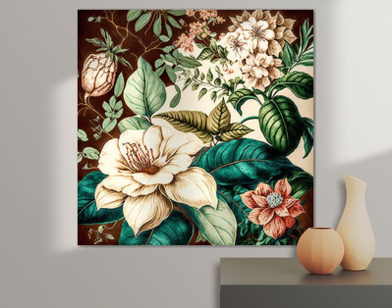 Florale Elemente Vintage Achtergrond Achtergrond Cover AI Kunst Generatieve AI Digitale ART