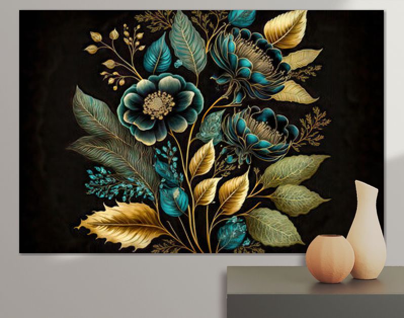 Florale Elemente Vintage Achtergrond Achtergrond Cover AI Kunst Generatieve AI Digitale ART