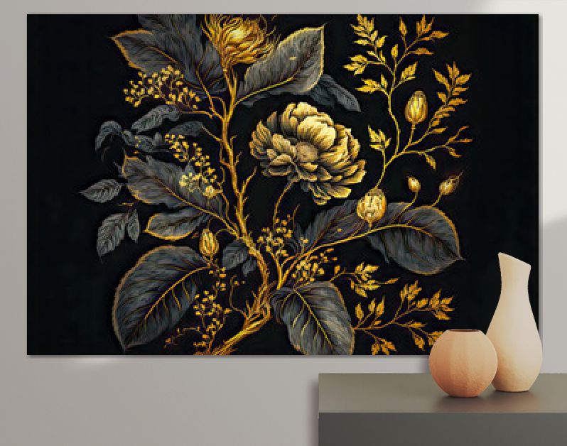 Florale Elemente Vintage Achtergrond Achtergrond Cover AI Kunst Generatieve AI Digitale ART