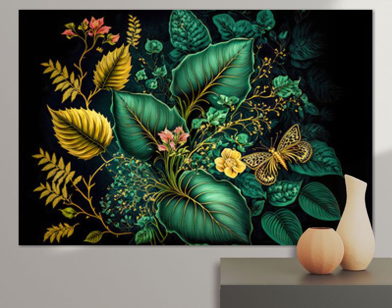 Florale Elemente Vintage Achtergrond Achtergrond Cover AI Kunst Generatieve AI Digitale ART