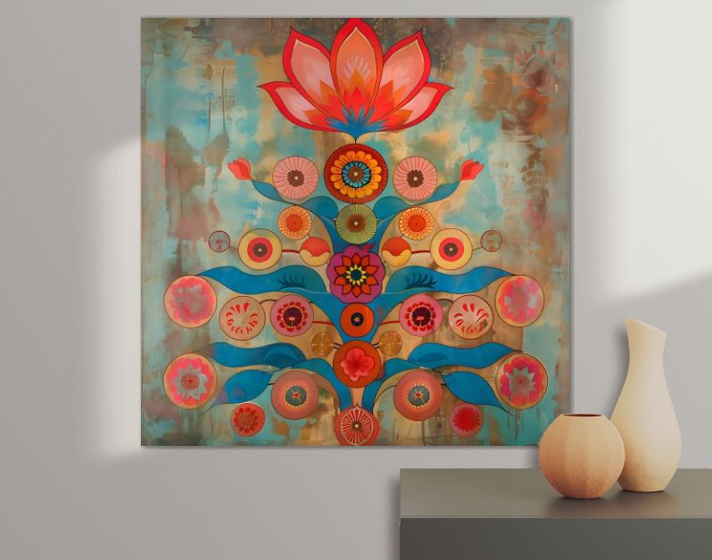 Colorful blooming flower tree