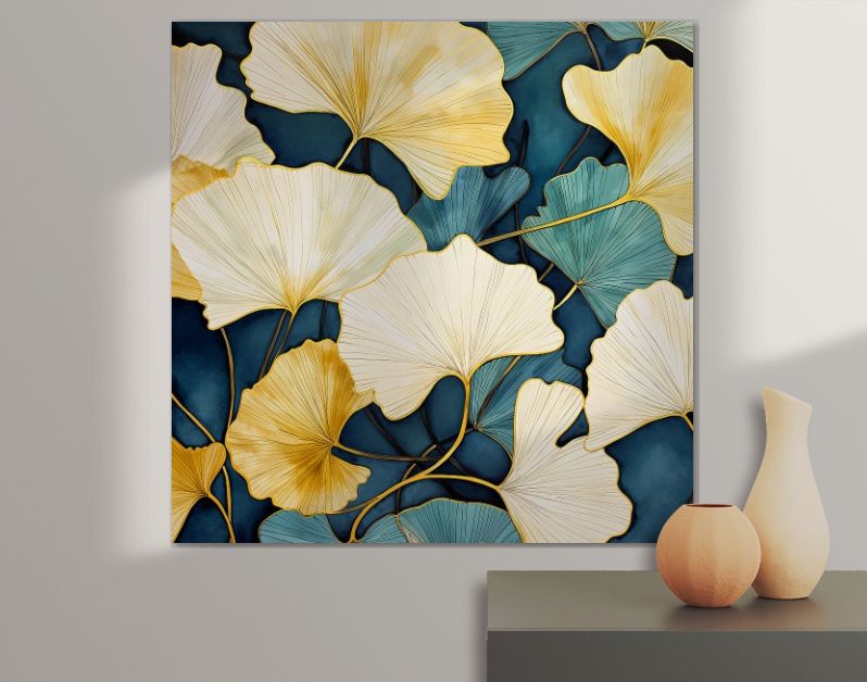 Dynamiek van de Natuur Grootse Ginkgo in Aquamarijn