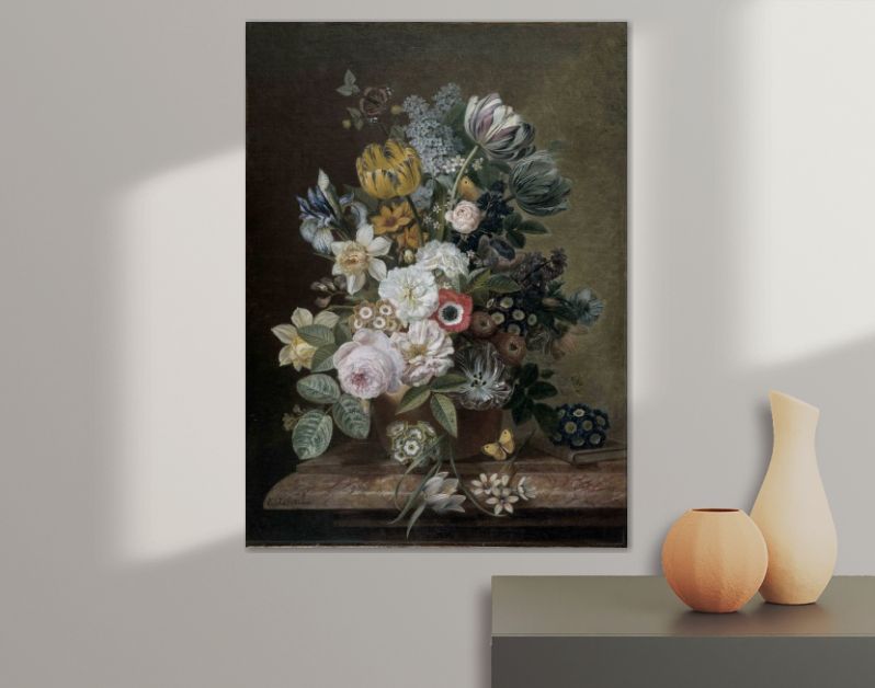 Stilleven met bloemen, Eelke Jelles Eelkema, 1815 - 1839