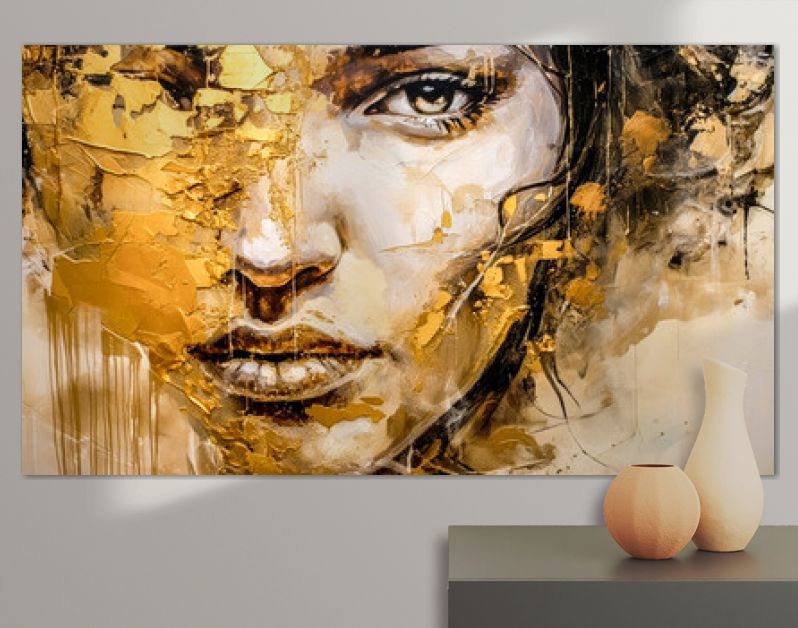 Vrouw in Acryl Synthografie Illustratie Abstract Generatieve AI KI Wallpaper Digitale Kunst Achtergrond Tijdschrift Grafisch