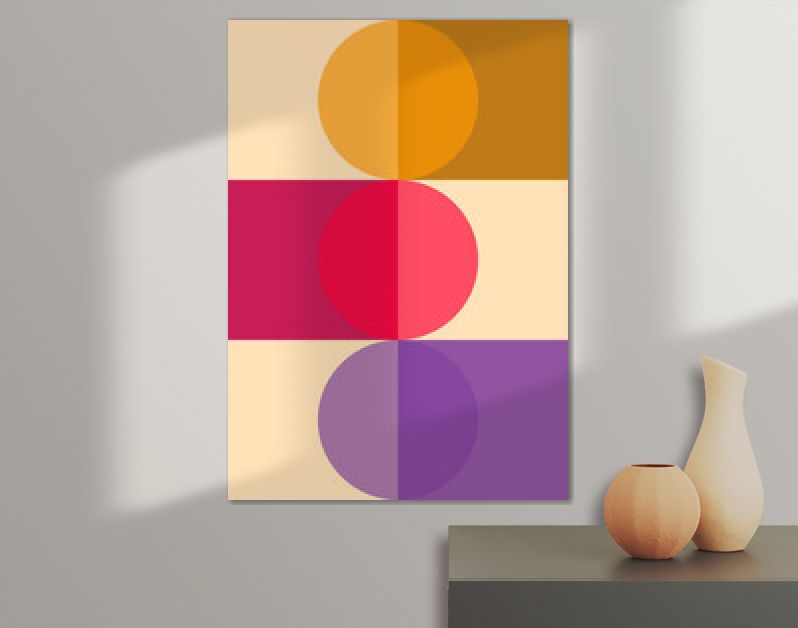 Bauhaus kunst grafisch ontwerp voor moderne abstracte muurkunst, poster, kunstdruk, Scandinavisch, canvas, lijst en woondecoratie