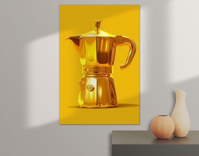 Goud gele percolator