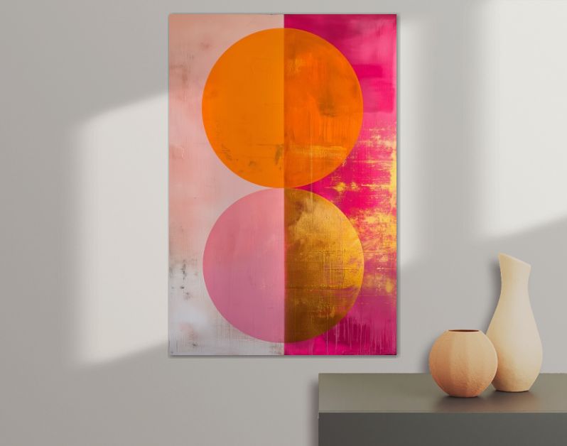 Pink gold and orange A