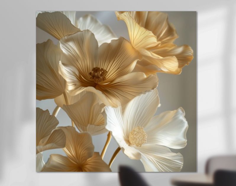 Ginkgo bloem wit goud