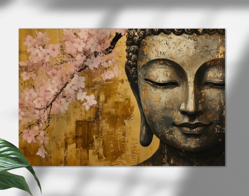 Gouden sereniteit onder roze bloesems