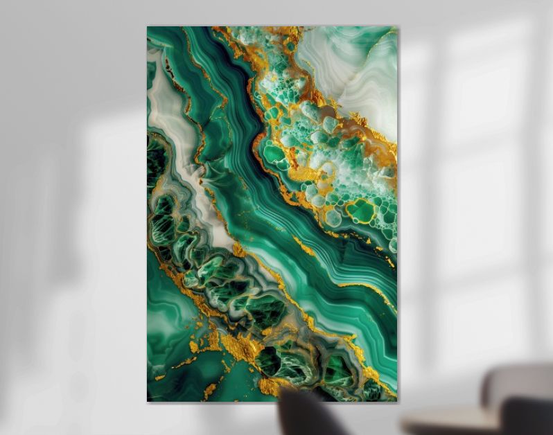 Marmer groen met goud