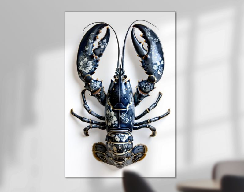 Kreeft donker delfts blauw