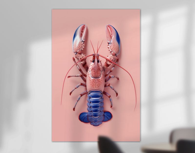 Pink and blue lobster