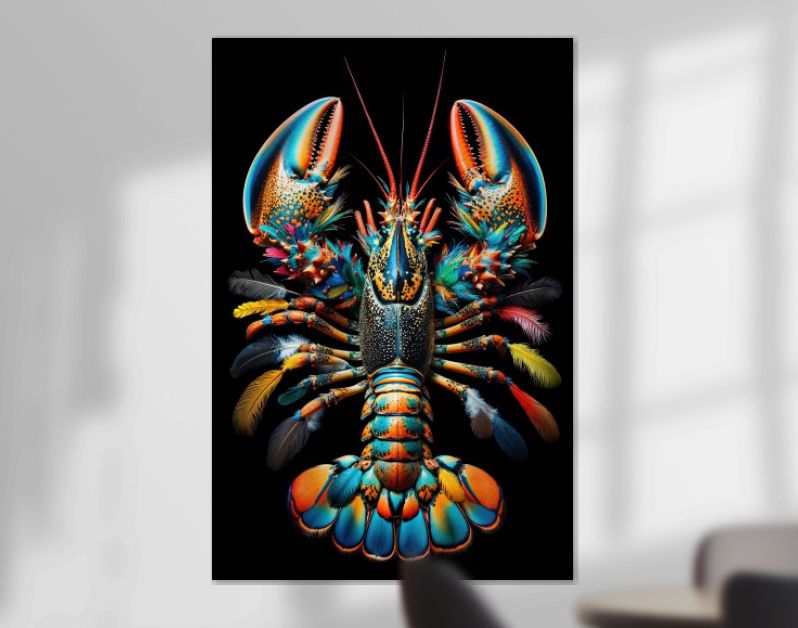 Rainbow lobster feathers