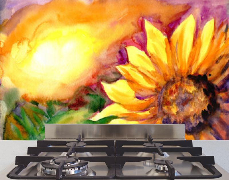 Zonnebloemveld in tijd zonsondergang