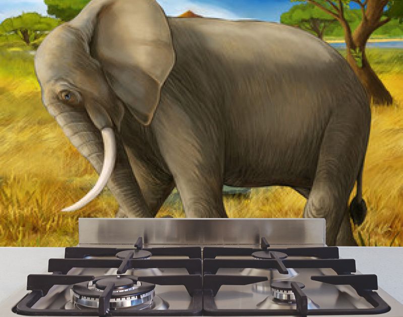 cartoonscène met olifantsafari-illustratie voor kinderen