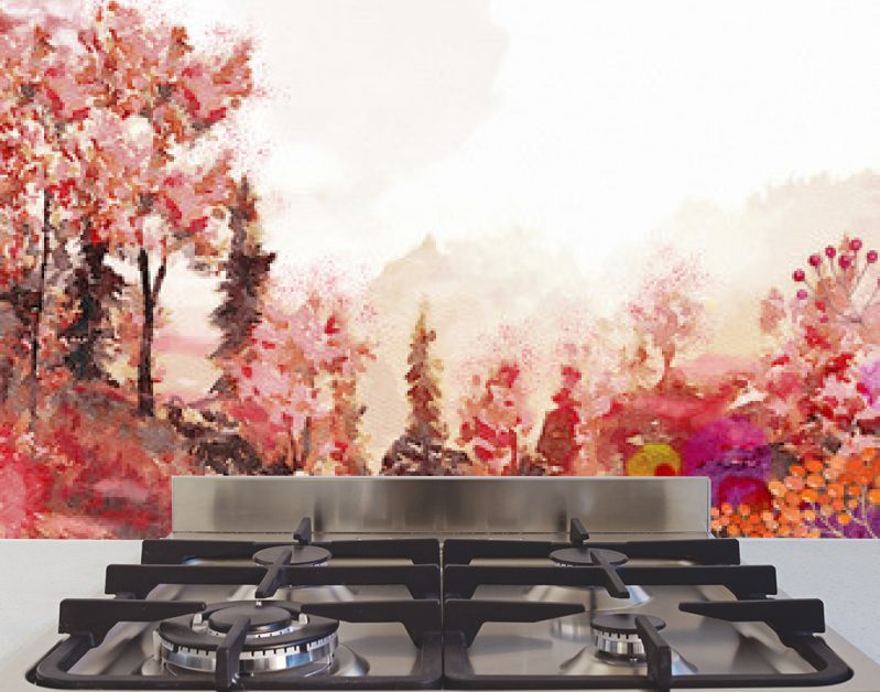 Aquarel herfst landschap.