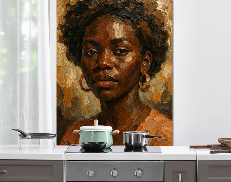 Krachtig Afrikaans vrouwenportret in warme aardetinten