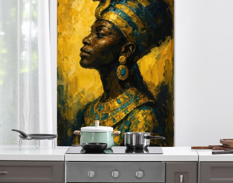 Krachtig portret van Afrikaanse vrouw met koninklijke cobra-tooi