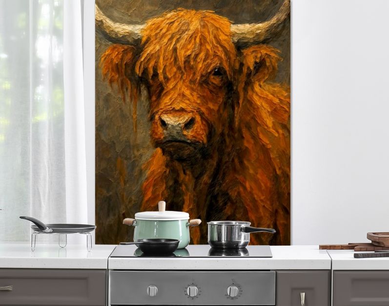 Schotse hooglander met ruige vacht en hoorns