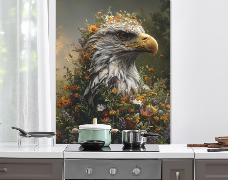 Arend met wilde bloemen