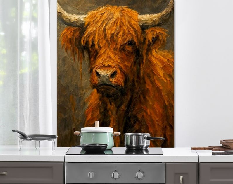 Schotse hooglander met ruige vacht en hoorns