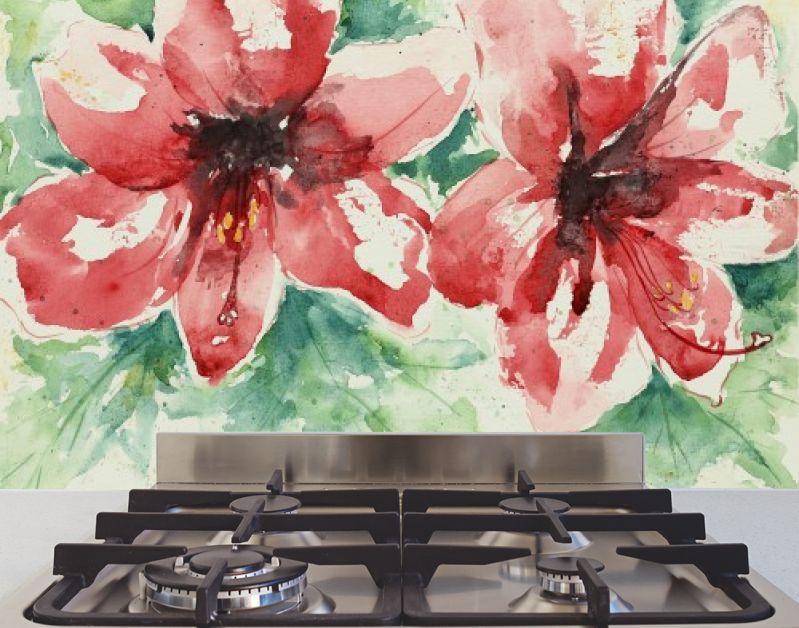 Grote rode amaryllis bloemen