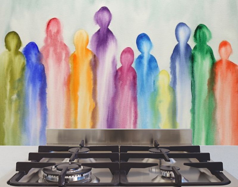 Een groep kleurrijke abstracte figuren