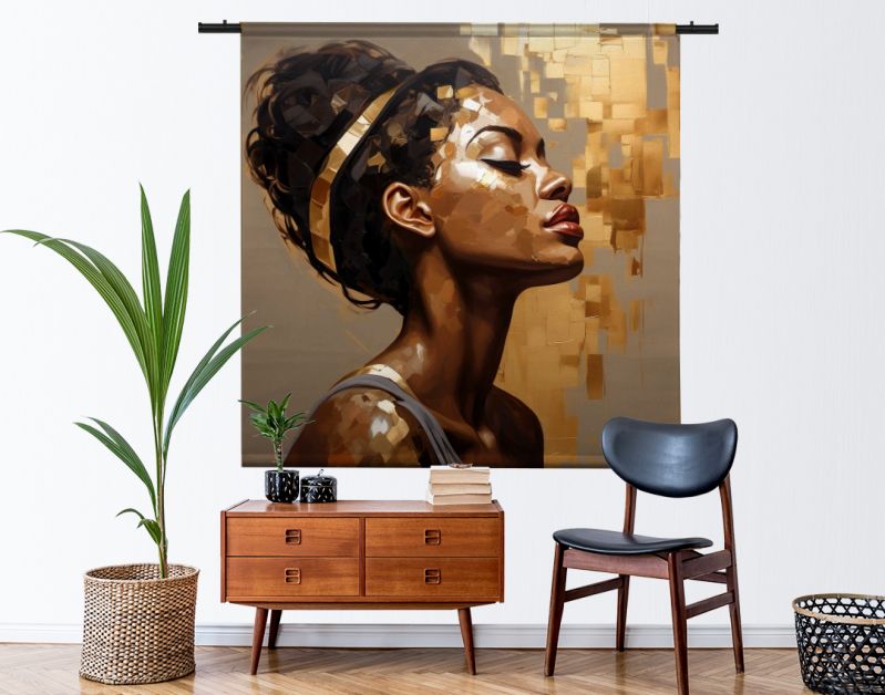 Golden grace portrait of serene strength