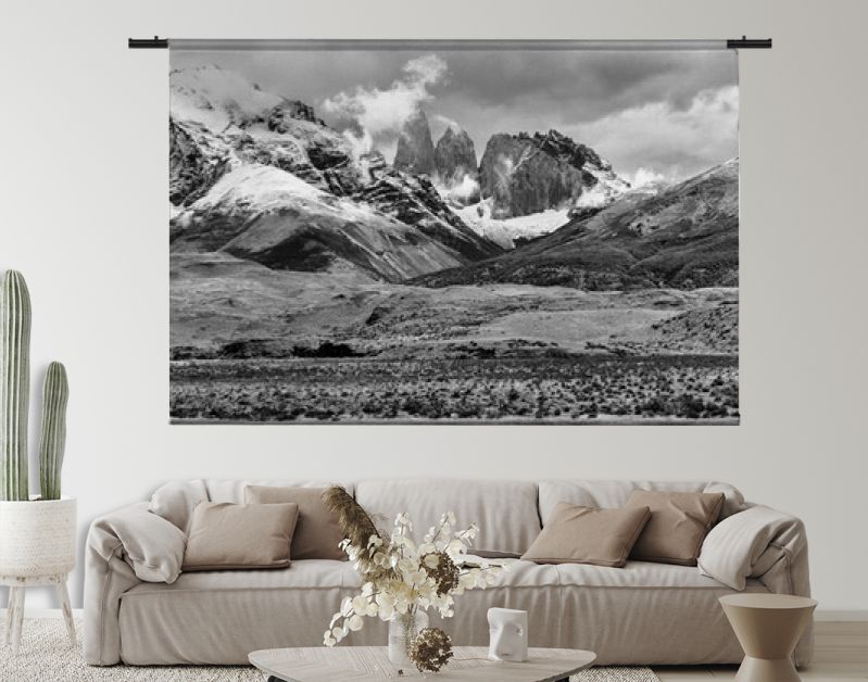 Torres del Paine peaks coming from clouds