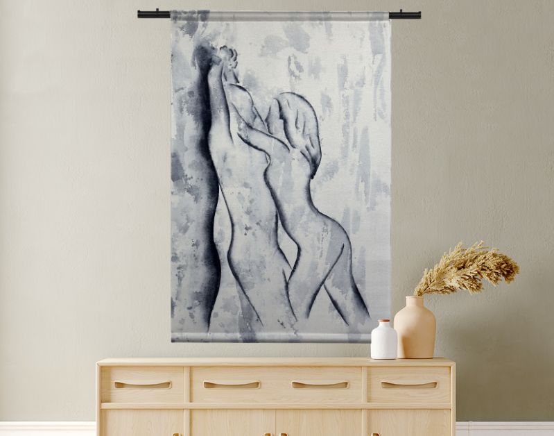 Abstract erotisch schilderij van man en vrouw