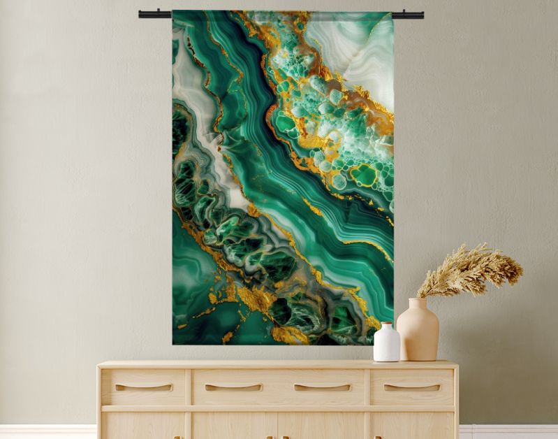 Marmer groen met goud