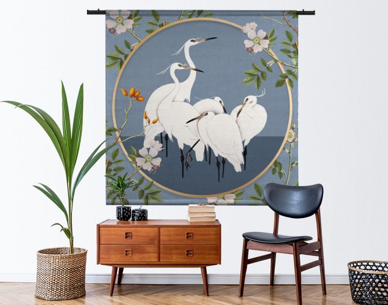 Ohara Koson's Egret - Botanical Edition