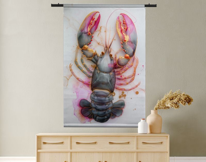 Lobster marble ink grey pink gold