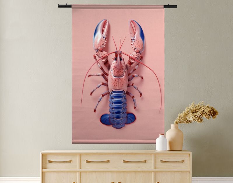 Pink and blue lobster