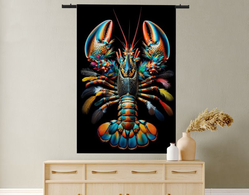 Rainbow lobster feathers