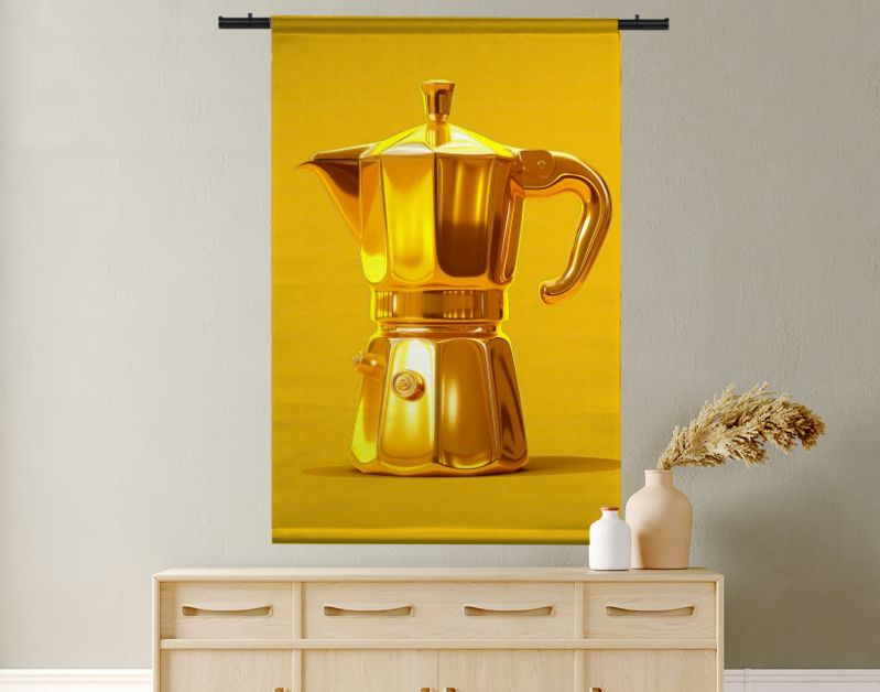 Goud gele percolator