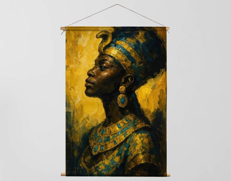 Krachtig portret van Afrikaanse vrouw met koninklijke cobra-tooi