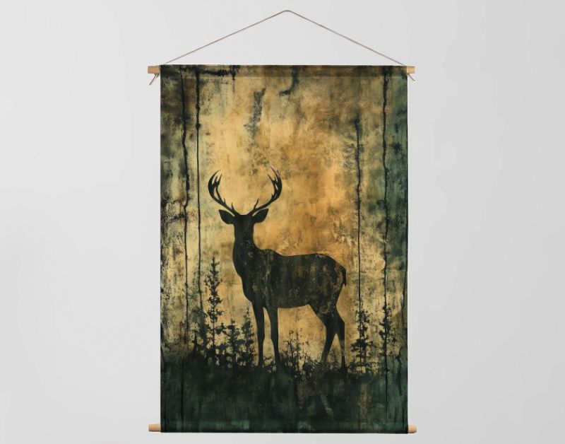 Smaragdgroene Weide- Hert in Gouden Glans